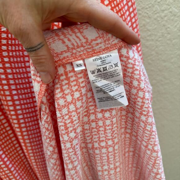 EUC $350 Stine Goya Leila Plaid Orange Midi Dress - Picture 10 of 11